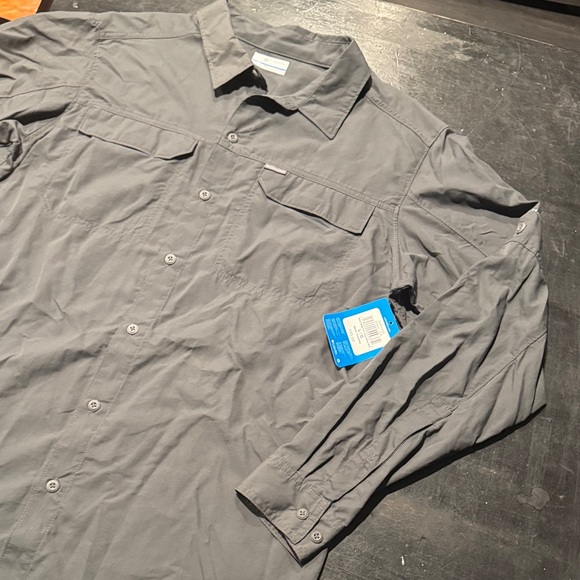 NEW Columbia Omni Shade Sun Protection Men's Gray Button-Up Size Large - Picture 3 of 4